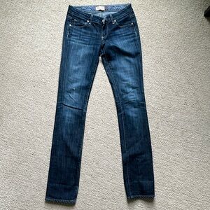 Paige Premium Denim. Blue Heights Low Rise 14” Skinny Jean. Size 25.